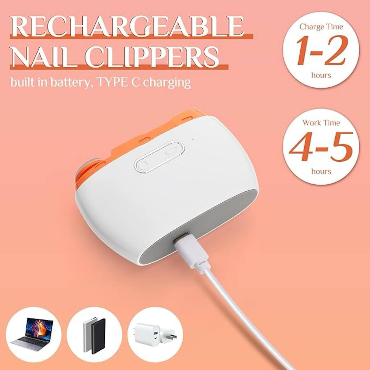 2-in-1 Electric Nail Clipper & Nail Grinder – Safe, Automatic Nail Trimming