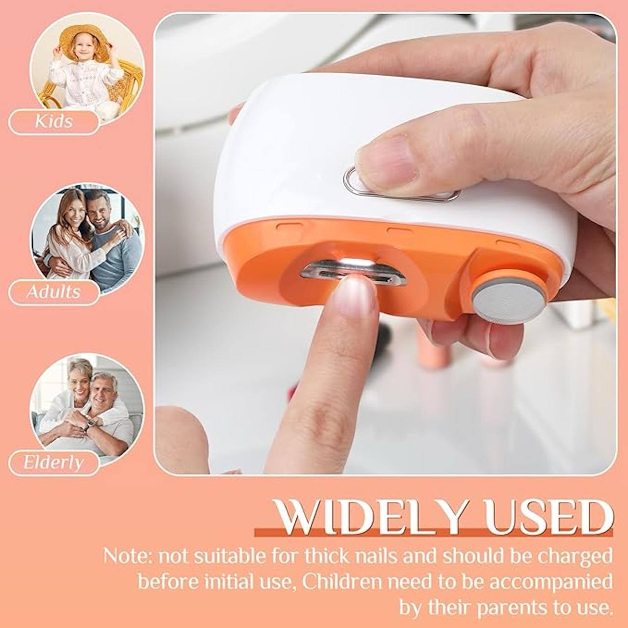 2-in-1 Electric Nail Clipper & Nail Grinder – Safe, Automatic Nail Trimming